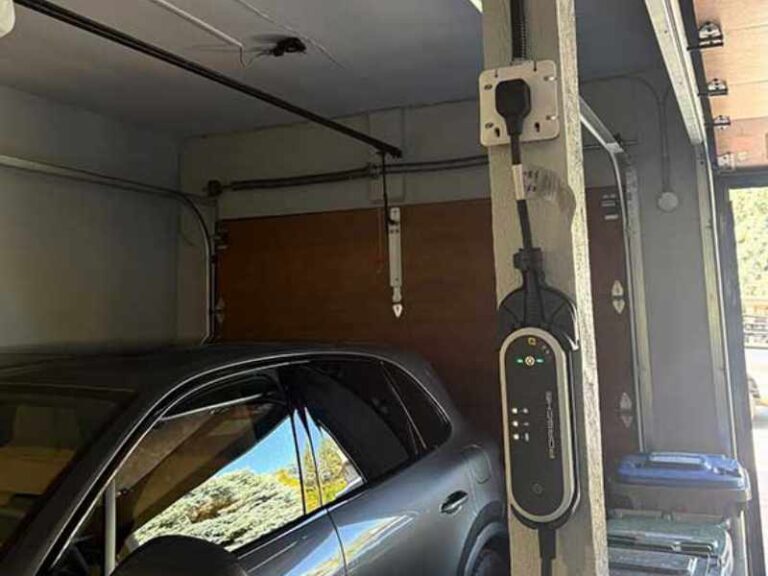 Kalor Electric installed home EV charger on post